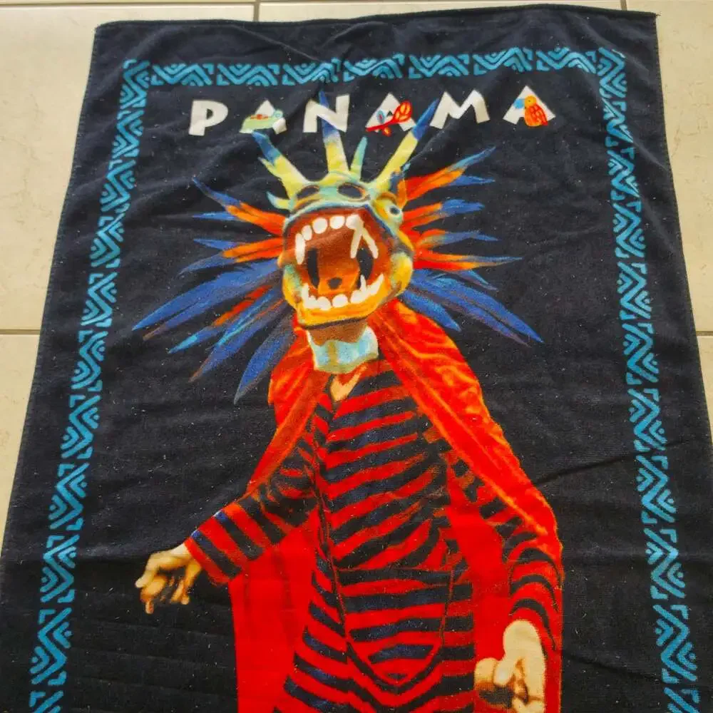 Panama Diablicos Sucios Traditional Folkloric Dance Graphic Beach Towel